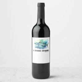 Etiqueta Para Botella De Vino Serie de Acuarela: Caballa