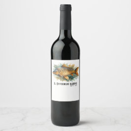 Etiqueta Para Botella De Vino Serie de Acuarela: Carpa