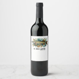 Etiqueta Para Botella De Vino Serie de Acuarela: Lucio