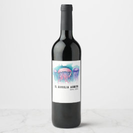 Etiqueta Para Botella De Vino Serie de Acuarela: Medusas