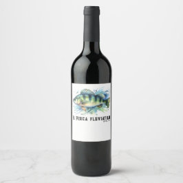 Etiqueta Para Botella De Vino Serie de Acuarela: Perca