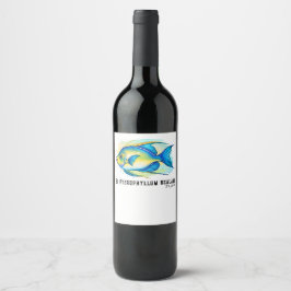 Etiqueta Para Botella De Vino Serie de Acuarela: Pez Ángel