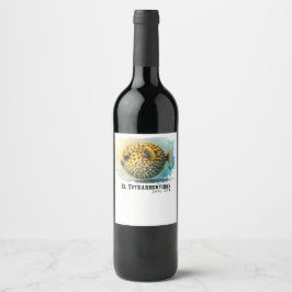 Etiqueta Para Botella De Vino Serie de Acuarela: Pez Globo