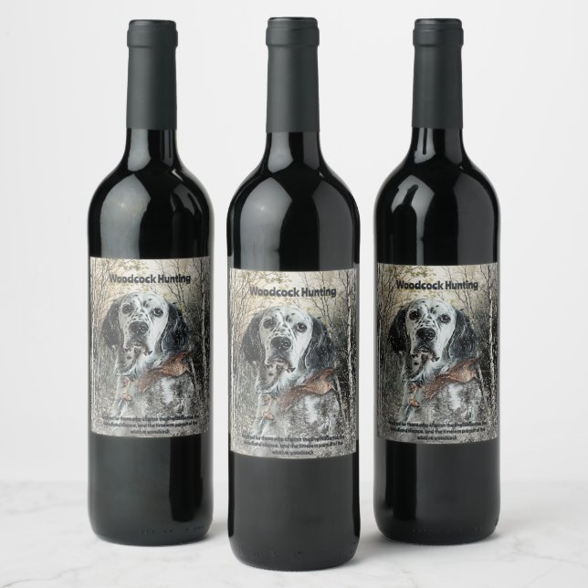 Etiqueta Para Botella De Vino Setter Inglés  (Botellas)