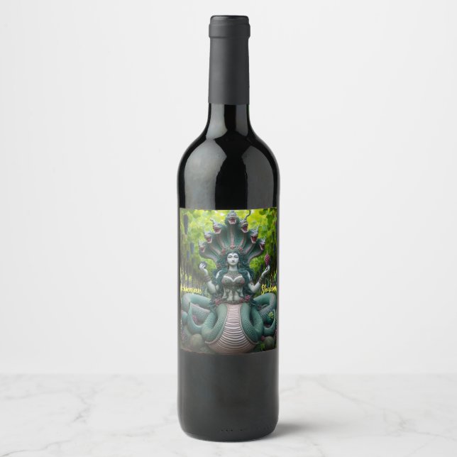 Etiqueta Para Botella De Vino Shahmaran (Anverso)
