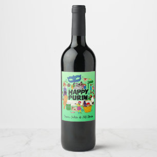 Etiqueta Para Botella De Vino Shaloch Manot - Personalizado