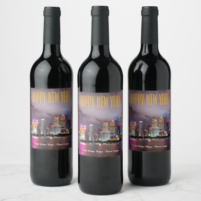 Etiqueta Para Botella De Vino Shanghái, China, Año Nuevo chino (Botellas)