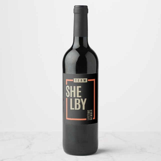Etiqueta Para Botella De Vino Shelby Lifetime Member (Anverso)