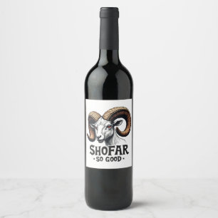 Etiqueta Para Botella De Vino Shofar tan buena cabra judía Hanukkah Amantes