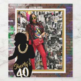 Etiqueta Para Botella De Vino Shorty 40 Personalizado AGE Hip Hop Photo