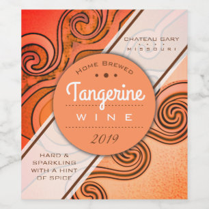 Etiqueta Para Botella De Vino sidra naranja casera personalizada