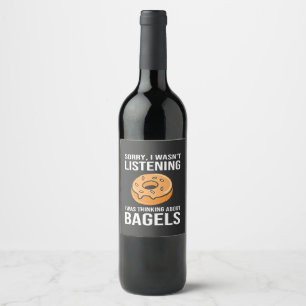 Etiqueta Para Botella De Vino Siento haber pensado en Bagels Jewish Hanukkah