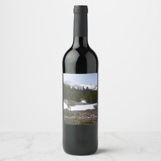Etiqueta Para Botella De Vino Sierra Nevada y nieve en Yosemite