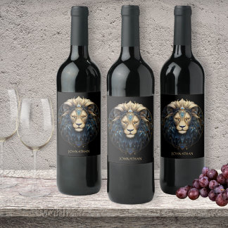 Etiqueta Para Botella De Vino Signo estelar cósmico Glam Símbolo de astrología P