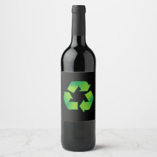 Etiqueta Para Botella De Vino Símbolo de reciclaje