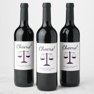 Etiqueta Para Botella De Vino Símbolo de servicios jurídicos de la balanza de la