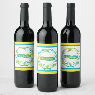 Etiqueta Para Botella De Vino Símbolo de suecia de verano medio