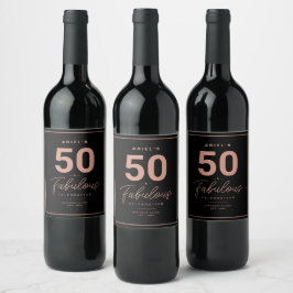 Etiqueta Para Botella De Vino Simple 50 y fabulosa etiqueta de vino personalizad
