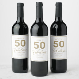 Etiqueta Para Botella De Vino Simple 50 y fabulosa etiqueta de vino personalizad