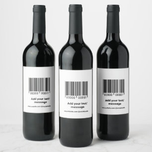 Etiqueta Para Botella De Vino simple código de barras personalizado agregue su t