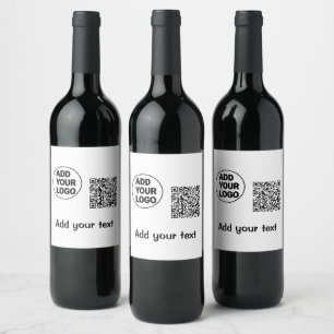 Etiqueta Para Botella De Vino Simple código qr minimalista agregar logo escanear