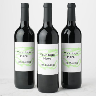 Etiqueta Para Botella De Vino Simple destello verde brillantina añade tu logotip