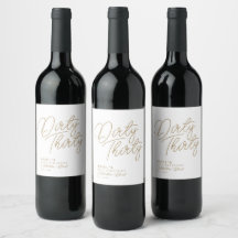 Simple Dirty Thirty Personalized Birthday Wine Lab