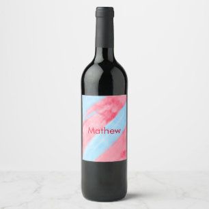 Etiqueta Para Botella De Vino simple initial letter monogram add your name red b