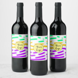 Etiqueta Para Botella De Vino simple logotipo mini personalizado acuarela amaril