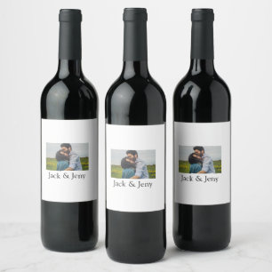 Etiqueta Para Botella De Vino Simple minimal colorido agregar nombre texto foto 