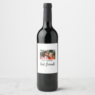 Etiqueta Para Botella De Vino simple minimal mejor nombre de amigos agregar text
