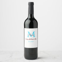 simple mínimo el día de la madre monograma azul no