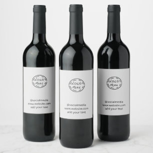 Etiqueta Para Botella De Vino simple mínimo personalizado acuarela añadir sitio
