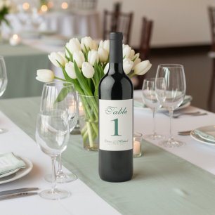 Etiqueta Para Botella De Vino Simple Moderno Minimalista Boda Verde Salvia