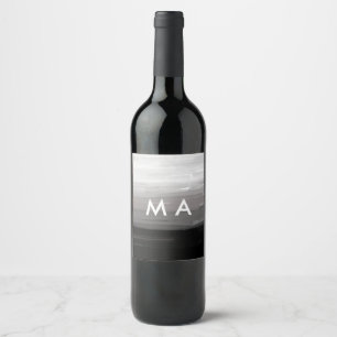 Etiqueta Para Botella De Vino Simple monograma añade tu letra de nombre hombre m