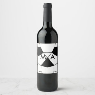 Etiqueta Para Botella De Vino Simple monograma añade tu letra de nombre hombre m