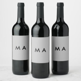 Etiqueta Para Botella De Vino Simple monograma añade tu letra nombre hombre mini
