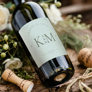 Etiqueta Para Botella De Vino Simplemente Boda de Moda vitorea la tarjeta de vid