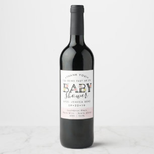 Etiqueta Para Botella De Vino Simplemente Moda Floral Garden Baby Shower Gracias
