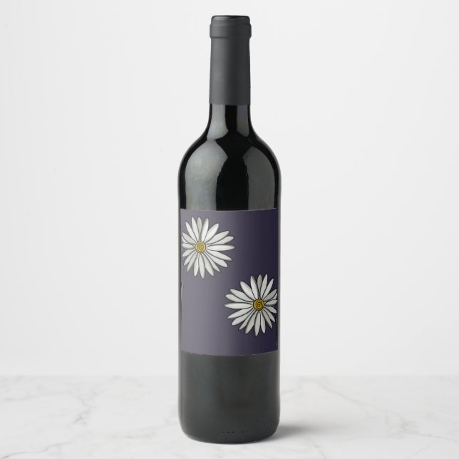Etiqueta Para Botella De Vino Simply Daisies (Anverso)