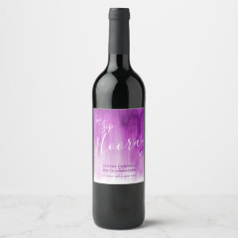Etiqueta Para Botella De Vino Sip Sip hooray boda mauve púrpura