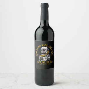Etiqueta Para Botella De Vino Skeleton vectorial llama a una camiseta vintage ba