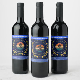 Etiqueta Para Botella De Vino Ski Winter Park, Colorado - Man Skip Golden Text