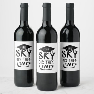 Etiqueta Para Botella De Vino Sky es el límite de títulos de graduación intelige