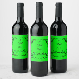 Etiqueta Para Botella De Vino Slime Verde de Halloween Personalizado