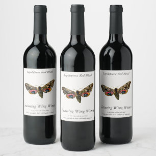 Etiqueta Para Botella De Vino Smerinthus ocellata - Ojos Hawk-Moth - Imagen de c