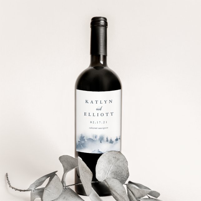 Etiqueta Para Botella De Vino Snowbound | Personalized Wedding (Subido por el creador)