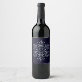 Etiqueta Para Botella De Vino Snowflake Ornate