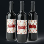 Etiqueta Para Botella De Vino Snowman Winter Holiday - Merry Christmas<br><div class="desc">Dress up your holiday table or gift bottles with these personalized wine or champagne bottle labels. Featuring an elegant Christmas pattern with warm seasonal tones, these labels can be customized with your family name, a festive greeting, or a special date. Perfect for adding a personal touch to your celebrations, gifting...</div>