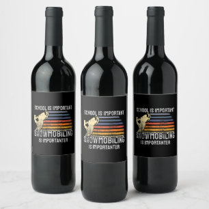 Etiqueta Para Botella De Vino Snowmobling Snowmobile